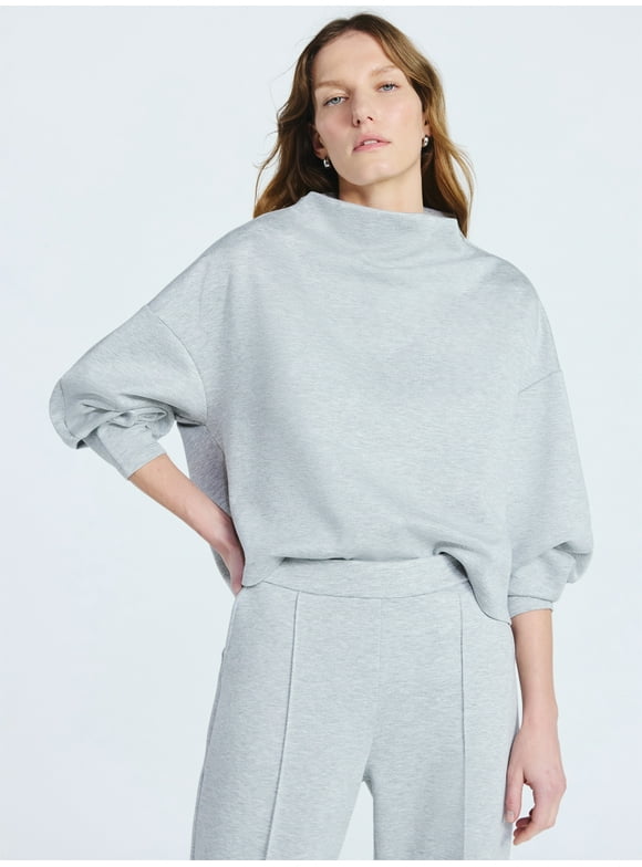 Women's New Scubaknit Zip Neck Top, Sizes XS-XXL