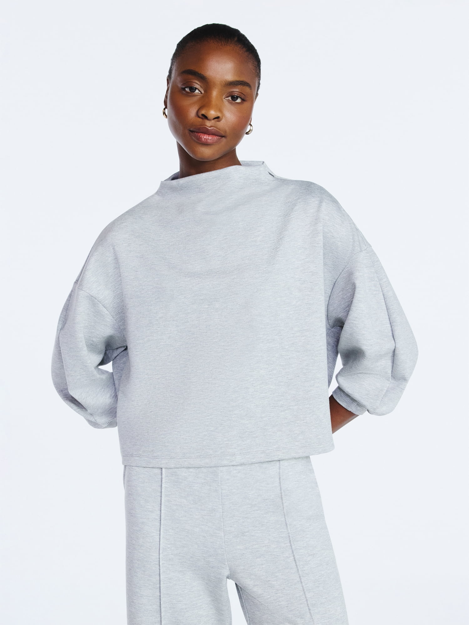Scoop Women's New Scubaknit Zip Neck Top, Sizes XS-XXL - Walmart.com