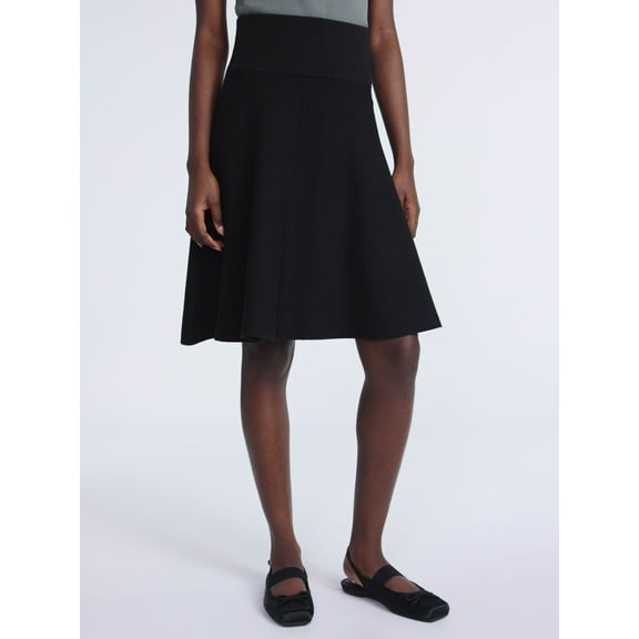 Scoop Women's and Women’s Plus Sculptural Sweater Knit Midi Skirt, Sizes XS-4X