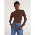 thumbnail image 1 of Scoop Women's Ultimate Seamless Mock Neck Bodysuit with Long Sleeves, Sizes XS-XXL, 1 of 5