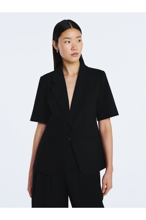 Women's Short Sleeve Boxy Blazer, Sizes XS-XXL