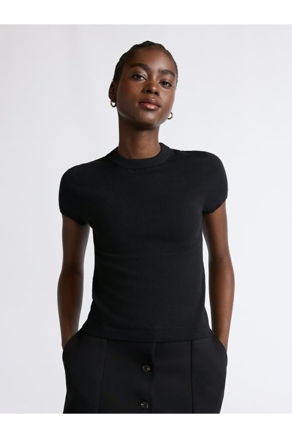Women's and Women’s Plus Sweater Tee with Short Sleeves, Lightweight, Sizes XS-4X
