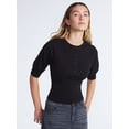 thumbnail image 1 of Scoop Women's Missy Short Sleeve Crew Neck Tall Rib Cardigan Sweater, Sizes XS-XXL, 1 of 2