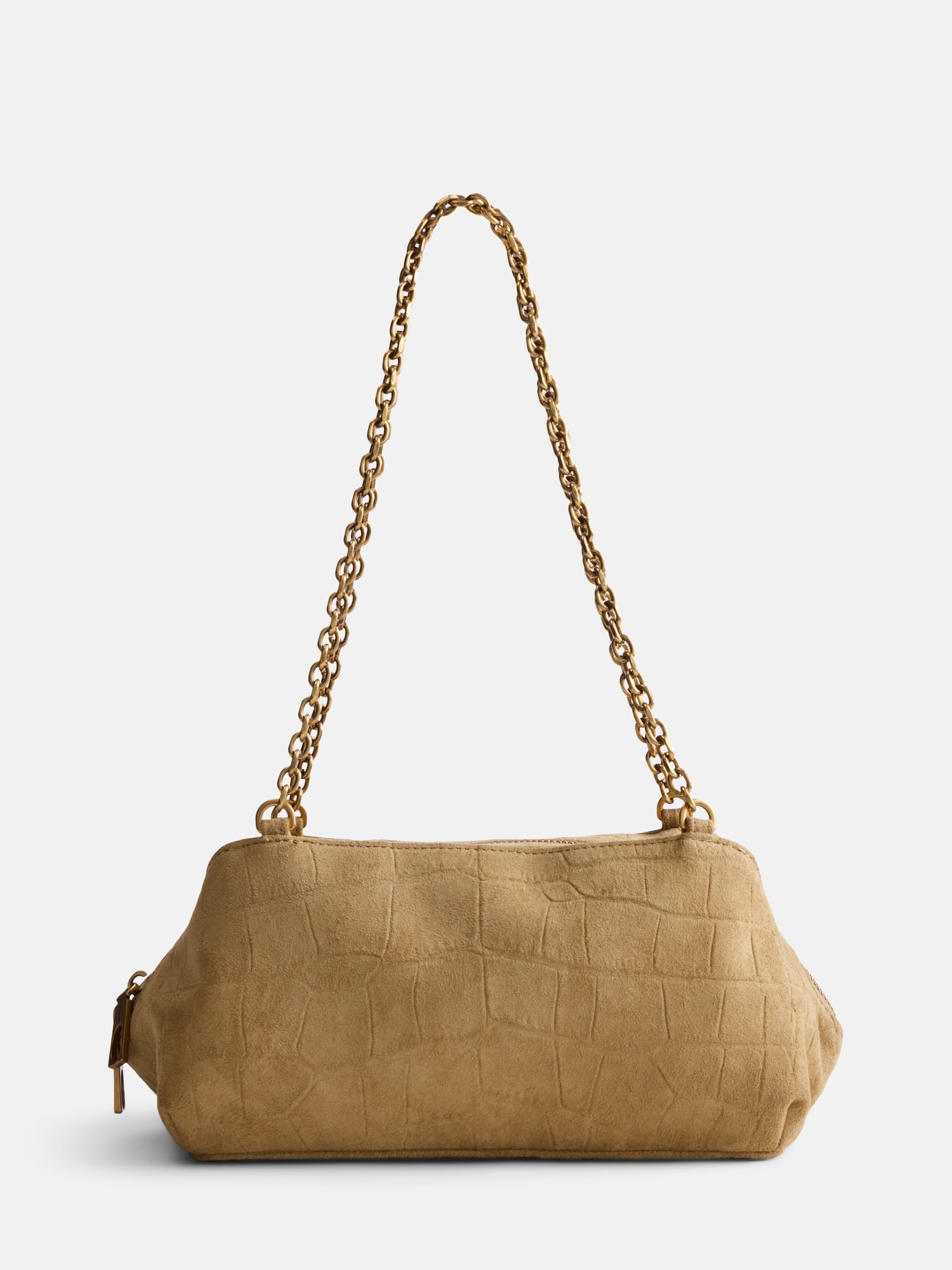 Scoop Women's Faux Suede Chain Shoulder Bag, Dusty Camel