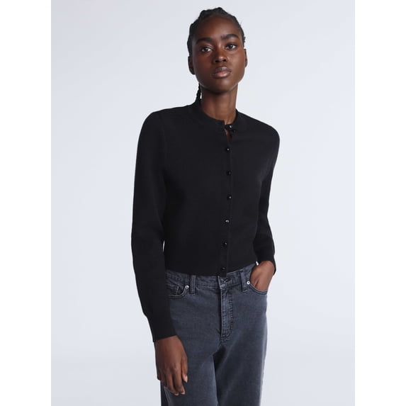 Scoop Women’s and Women's Plus Shrunken Cardigan Sweater, Midweight, Sizes XS-4X