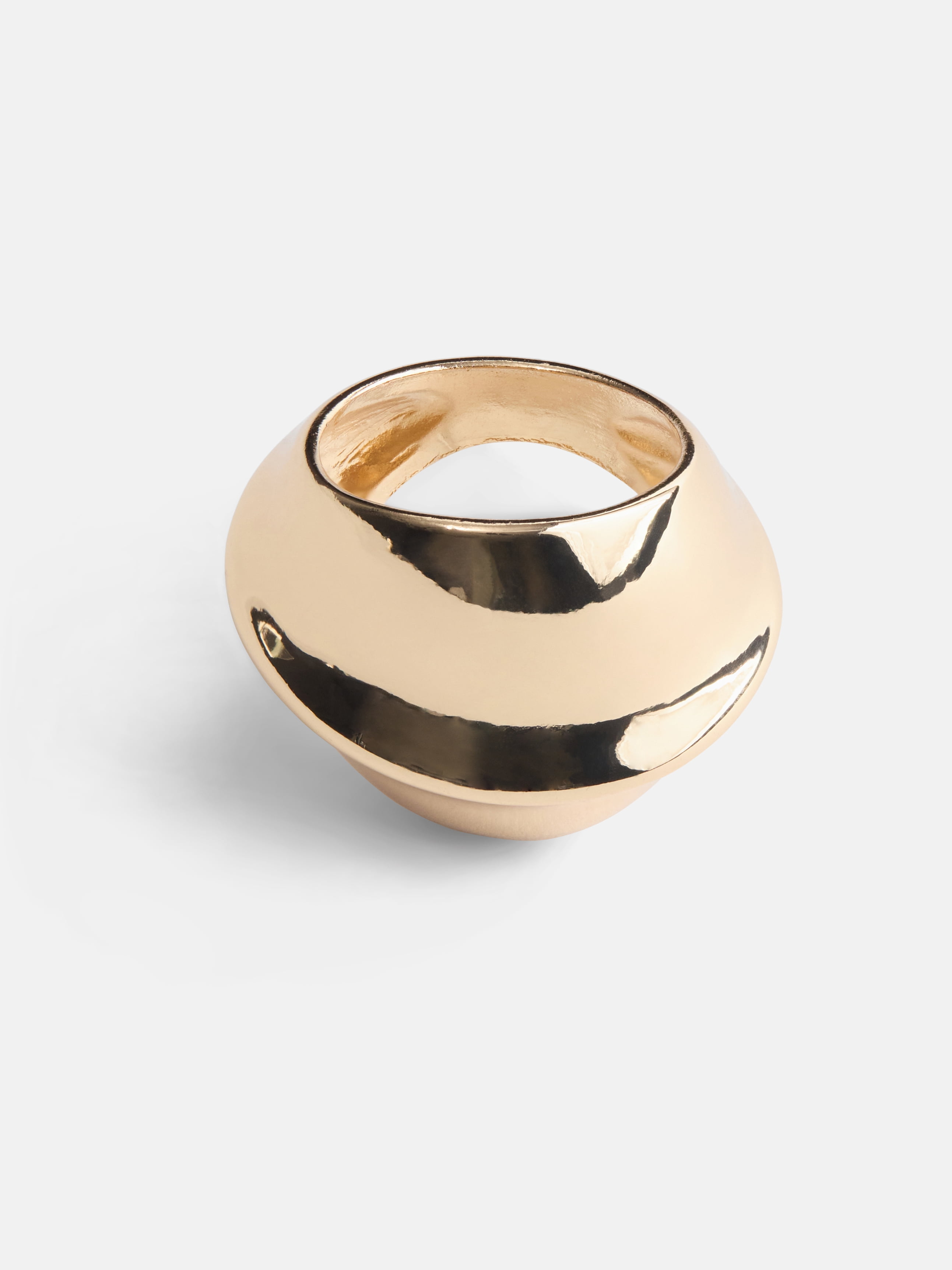 Women's Gold Tone Abstract Sculpted Band Ring