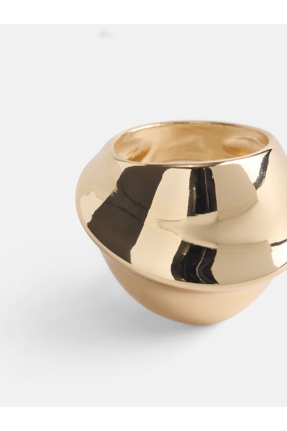 Women's Gold Tone Abstract Sculpted Band Ring