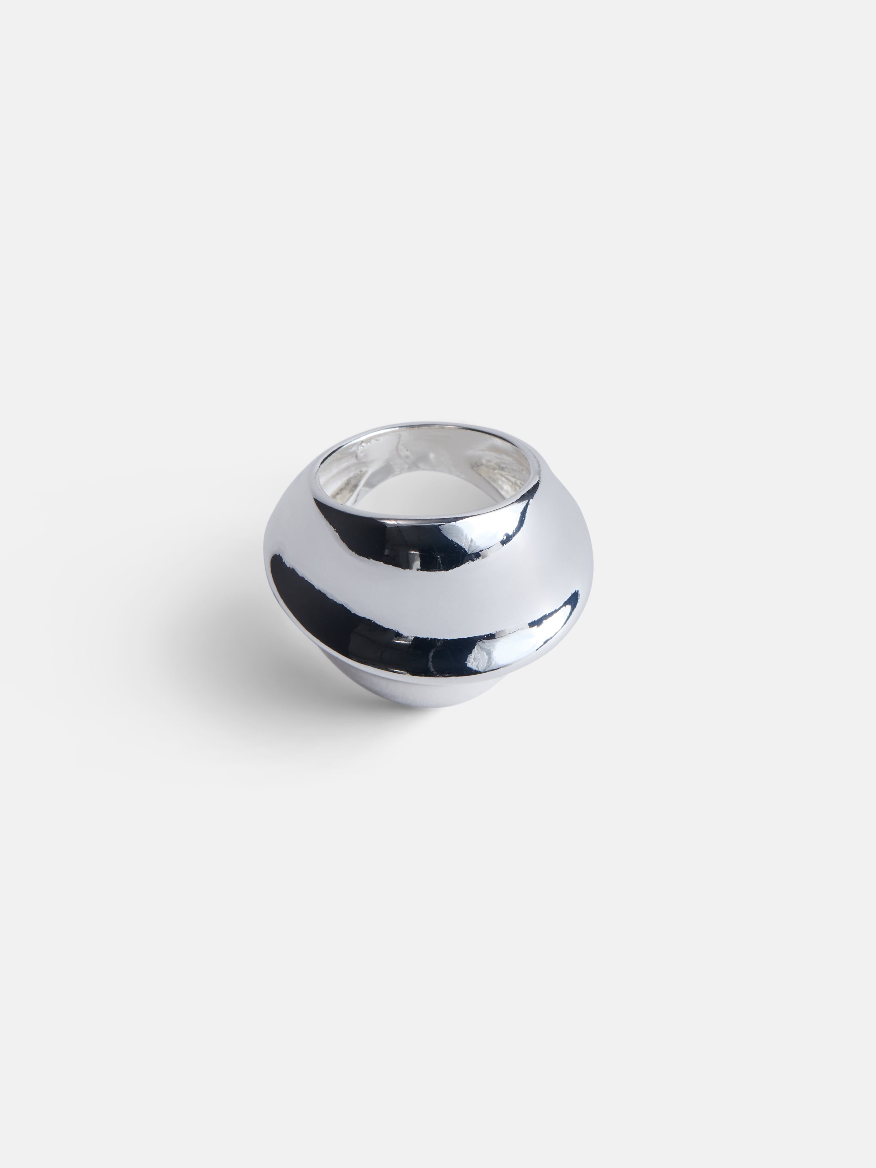 Women's Silver Tone Abstract Sculpted Band Ring