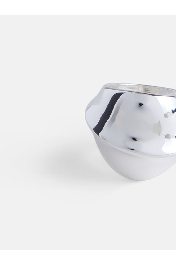 Women's Silver Tone Abstract Sculpted Band Ring