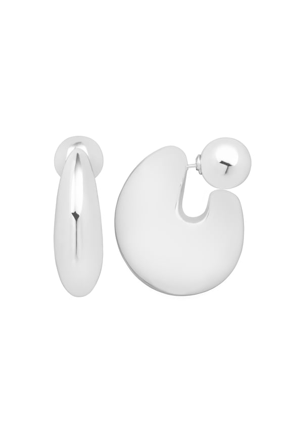 Women's Silver Tone Open Hoop Earrings, Fashion Jewelry