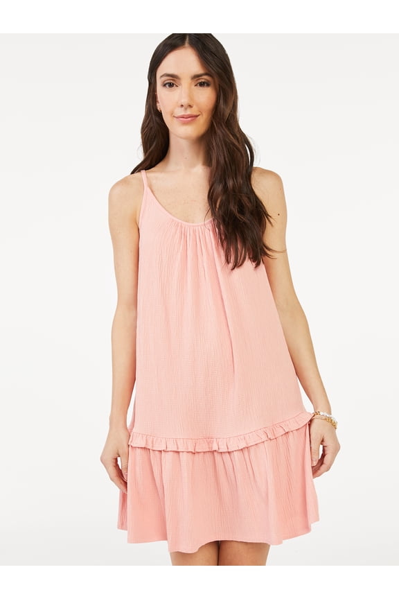 Women's Sleeveless Cami Ruffle Mini Sundress