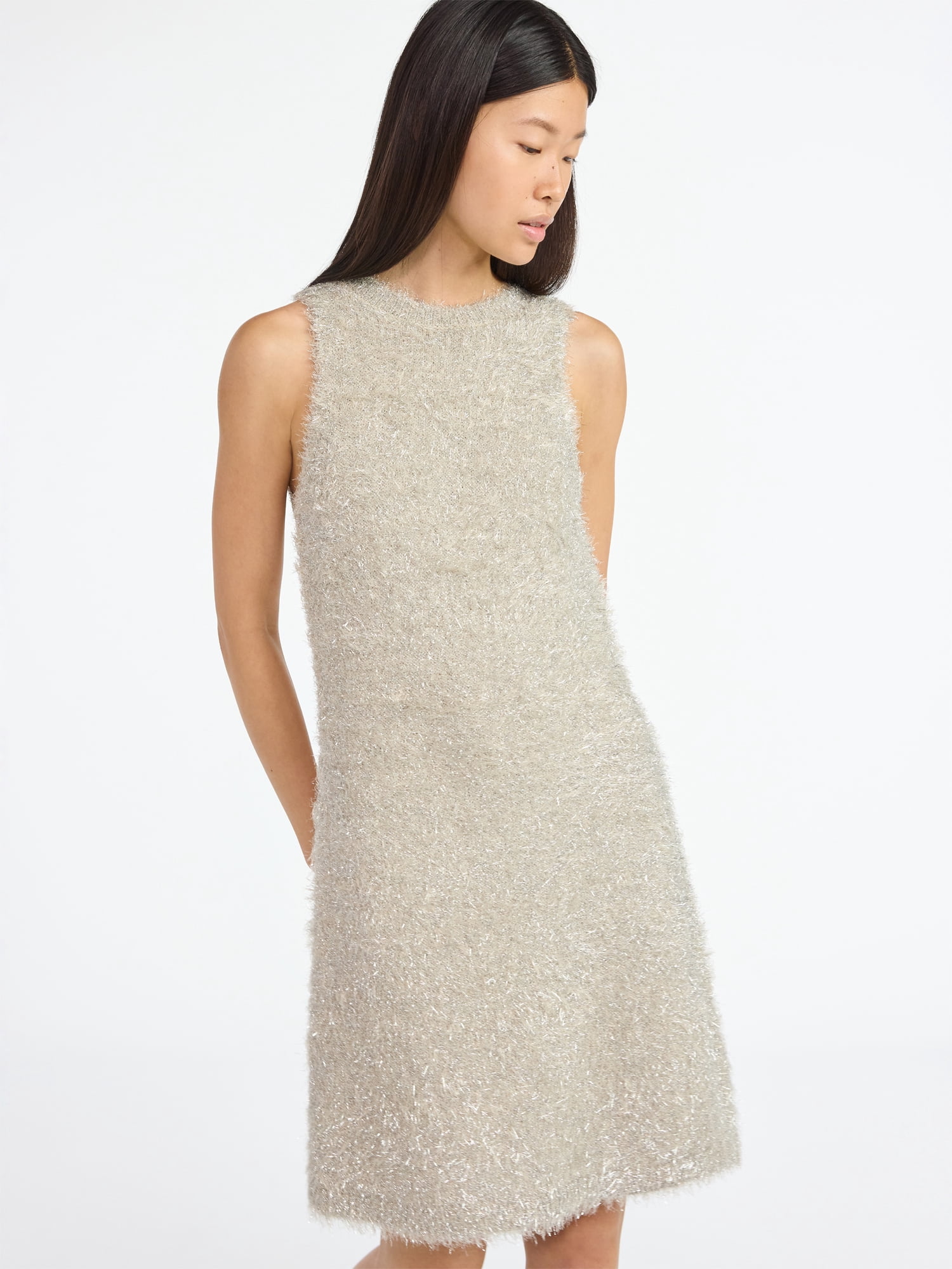 Scoop Women's Tinsel Sweater Mini Dress, Sizes XS-XXL