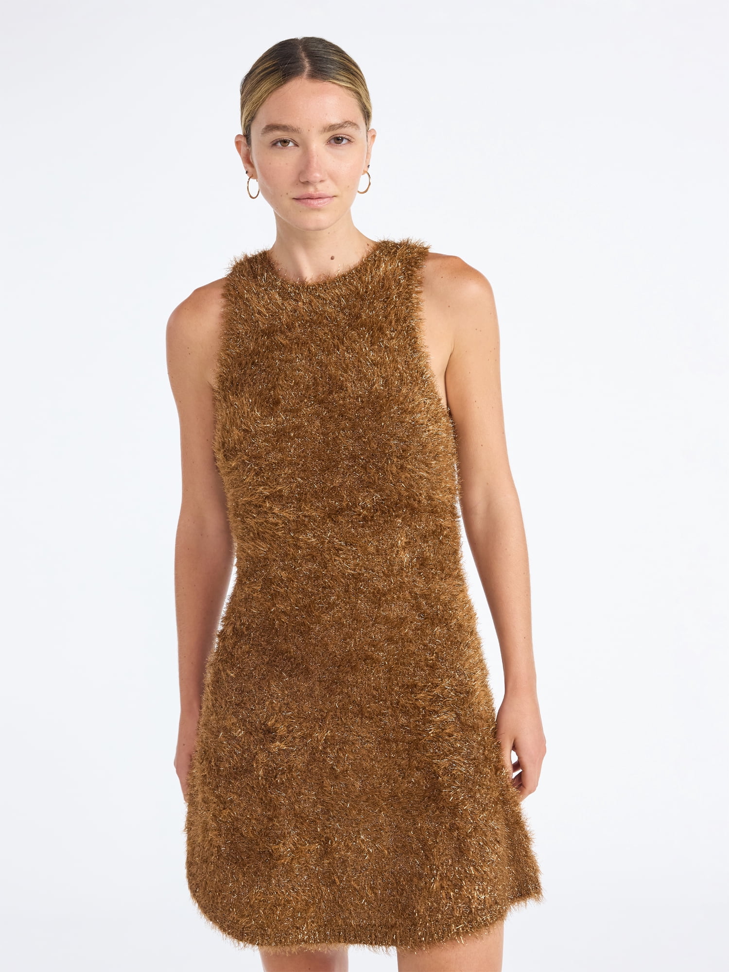 Scoop Women's Tinsel Sweater Mini Dress, Sizes XS-XXL