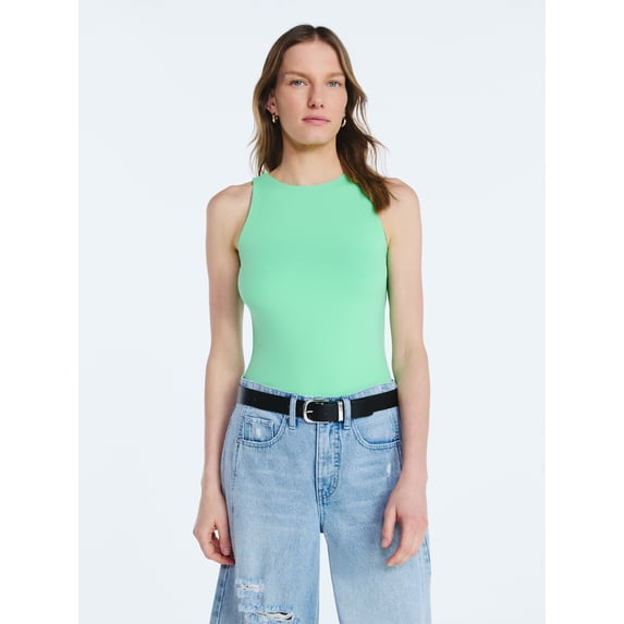 Scoop Women's Sleeveless High Neck Contour Top, Sizes XS-XXL