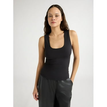 Scoop Women's Sleeveless Scoop Neck Contour Top, Sizes XS-XXL
