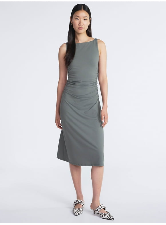 Women's Sleeveless Contour Midi Dress, Sizes XS-XXL