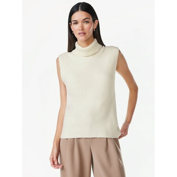 Scoop Women's Sleeveless Turtleneck Pullover Sweater, Sizes XSXXL
