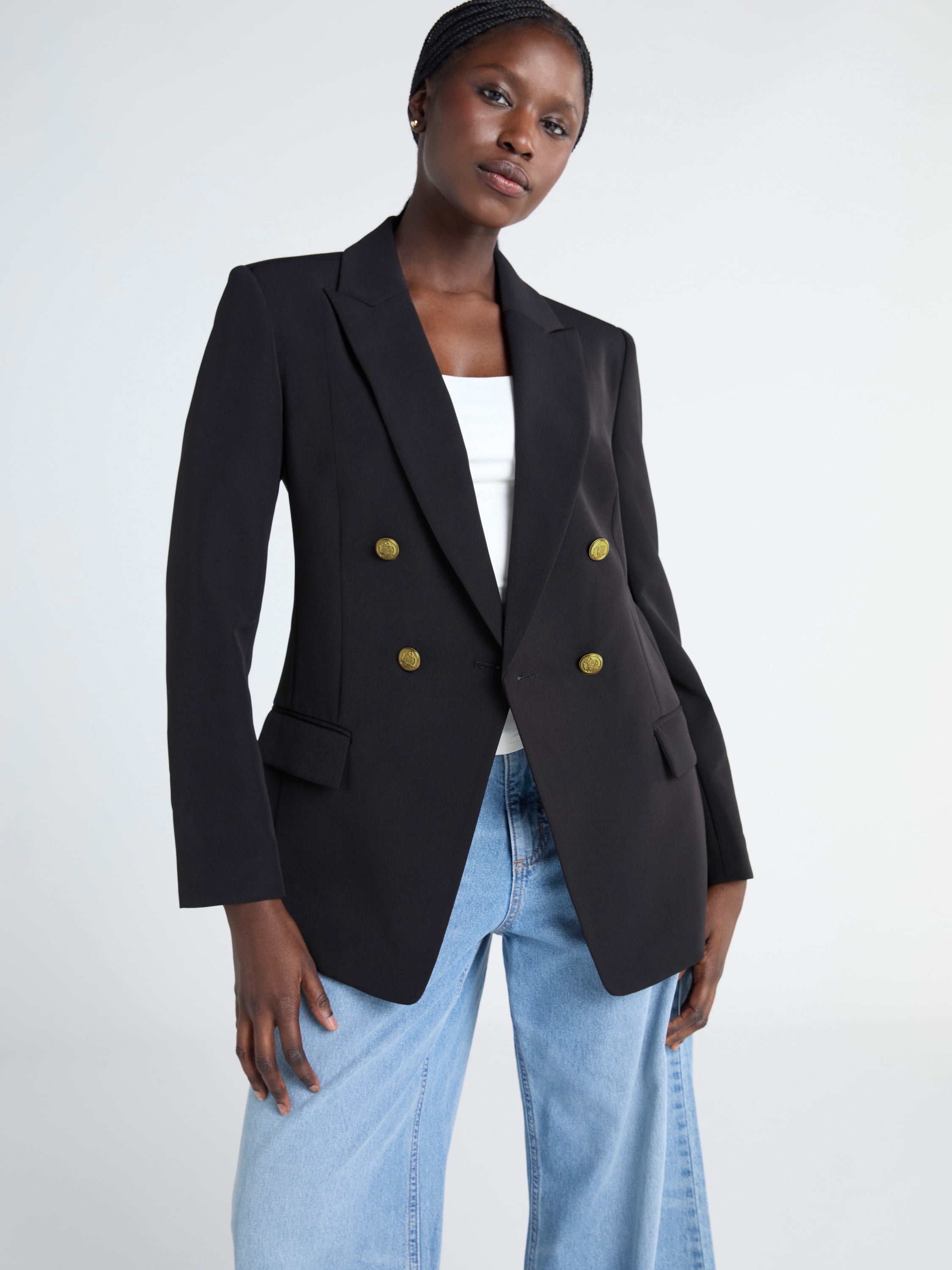 Scoop Women's Slim Fit Double Breasted Blazer, Sizes XS-XXL