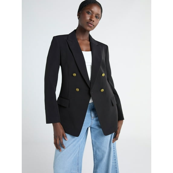 Scoop Women's Slim Fit Double Breasted Blazer, Sizes XS-XXL