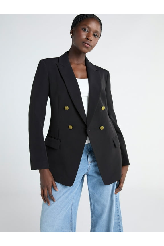 Women's Slim Fit Double Breasted Blazer, Sizes XS-XXL