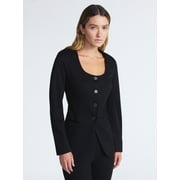 SCOOP Women's and Women’s Plus Slim Fit Elongated Ponte Blazer, Sizes XS-4X