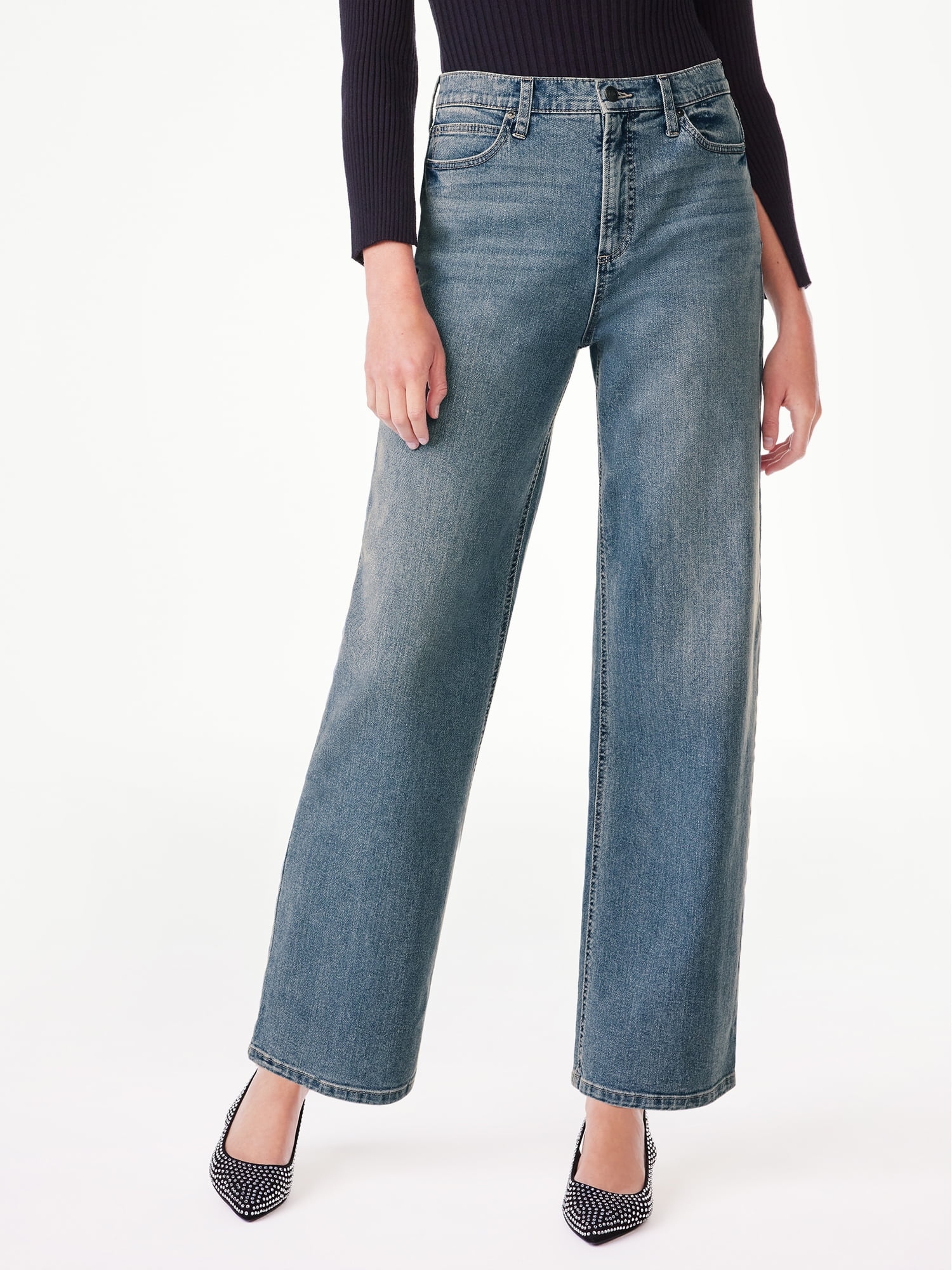 Scoop Women's Slouchy Boyfriend High Rise Jeans, Sizes 0-18 - Walmart.com