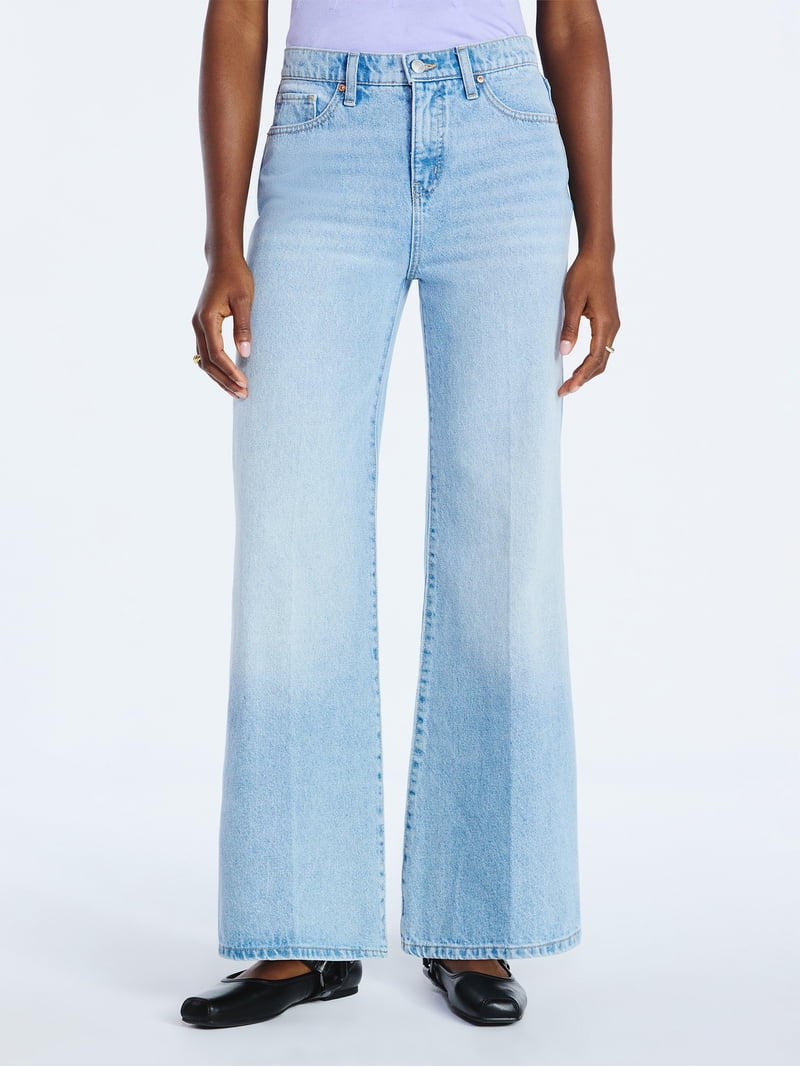 Scoop Women's and Women's Plus Slouchy Flare Relaxed Fit Jeans, 30