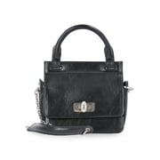 Scoop Womens Faux Leather Top Handle Mini Bag with Crossbody Strap, Black