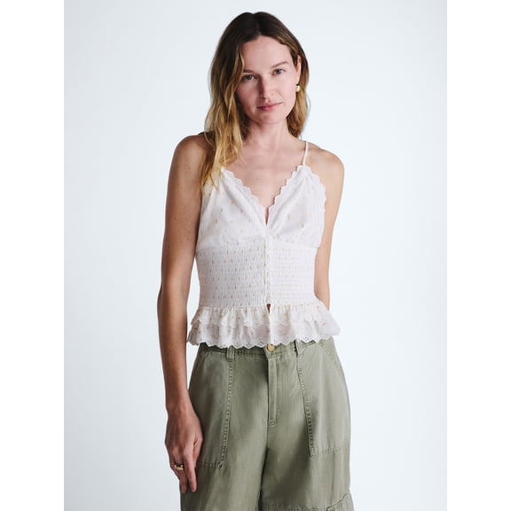 Scoop Women’s Smocked Eyelet Tank Top, Sizes XS-XXL