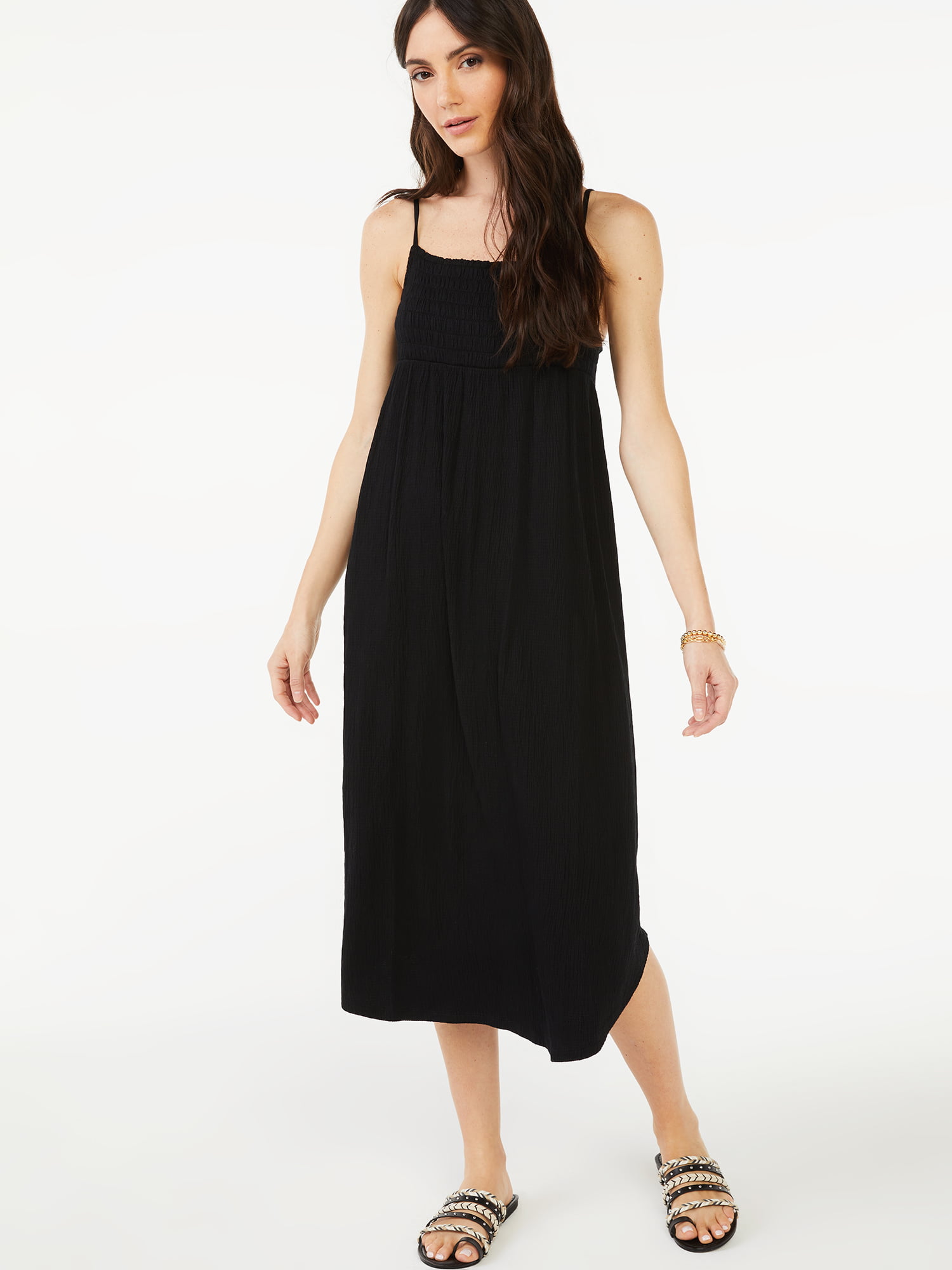Scoop Women's Solid Smocked Cami Dress - Walmart.com