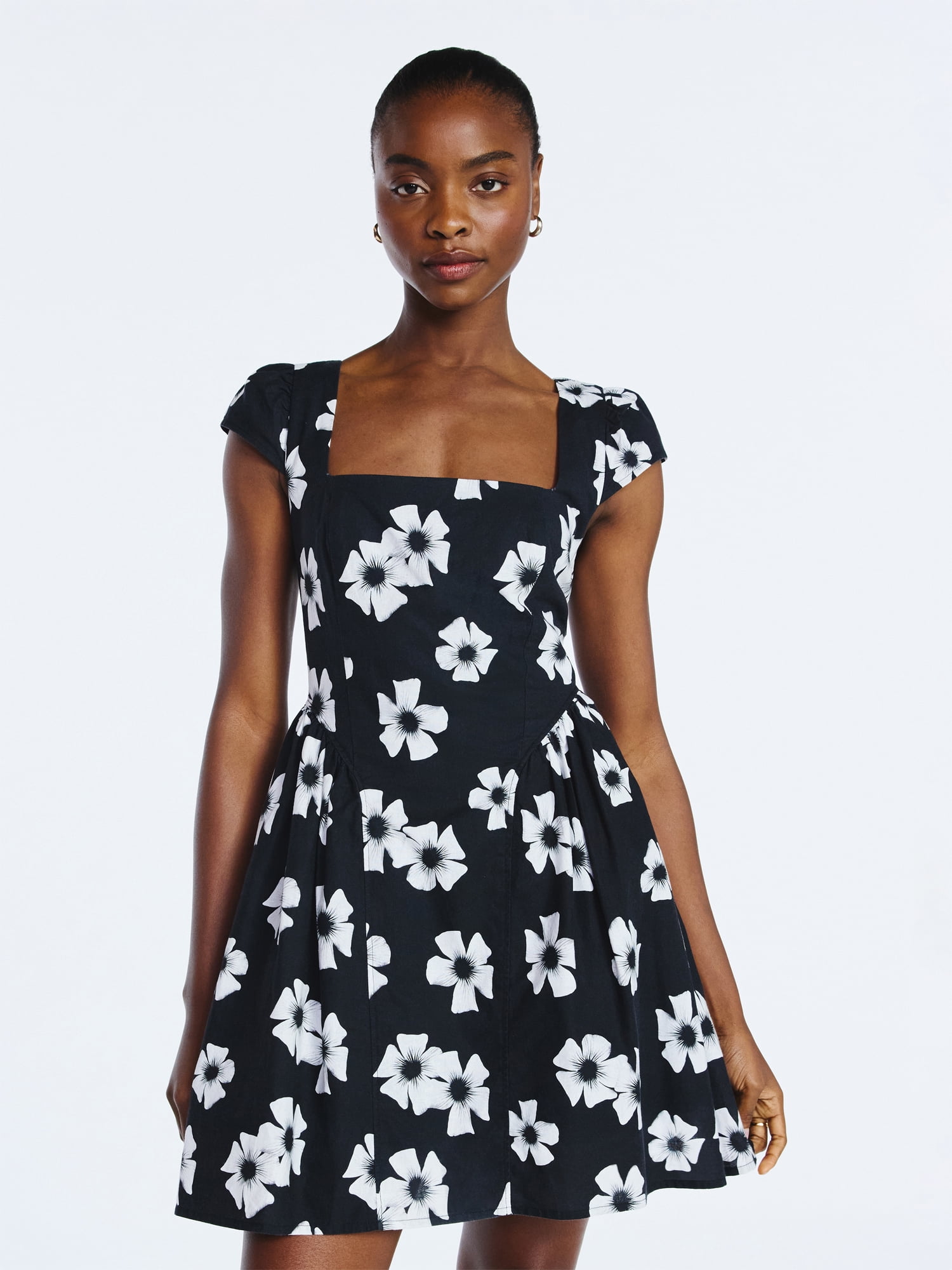 Scoop Women's Square Neck Mini Dress, Sizes XS-XXL - Walmart.com