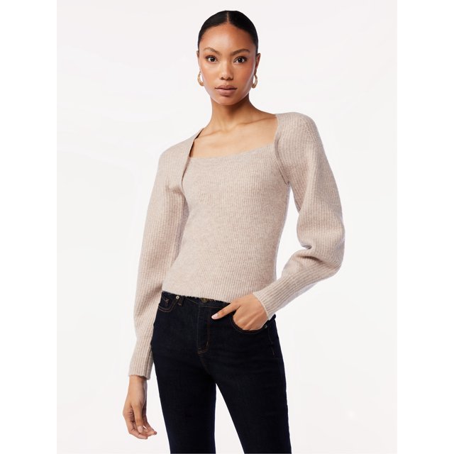 Scoop Women's Square Neck Sweater - Walmart.com