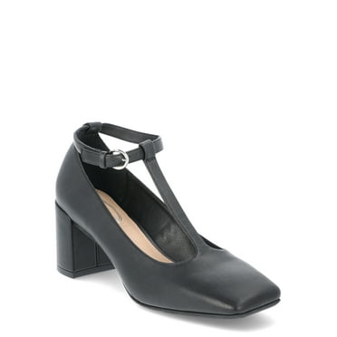 Scoop Women's Square Toe Block Heels with Adjustable Strap