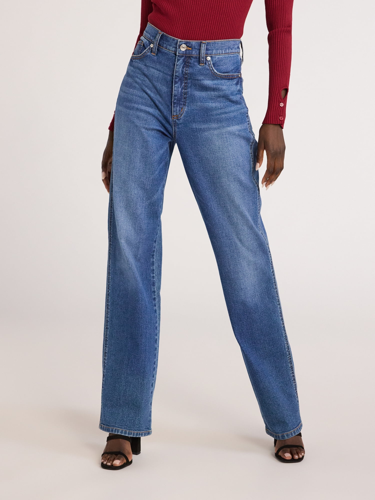 Scoop Women's Stovepipe High Rise Straight Leg Jeans, Sizes 0-20