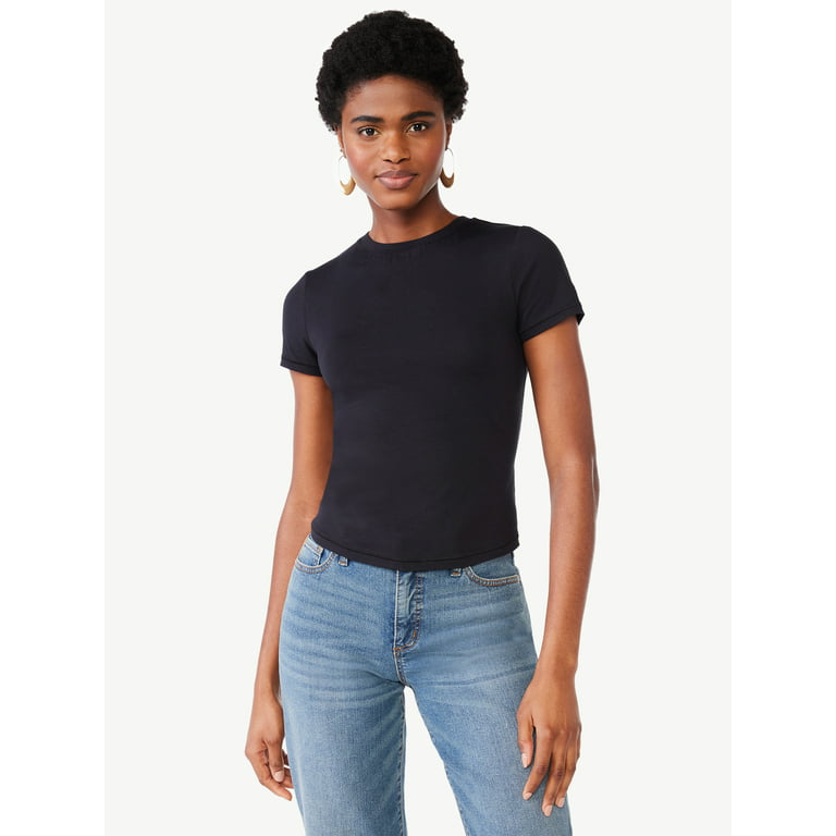 BILLIONHATS 12 Pack of Womens T-Shirts in Bulk, Cotton Crew Neck Scoop  Short Sleeve Tees Black Colors Bulk