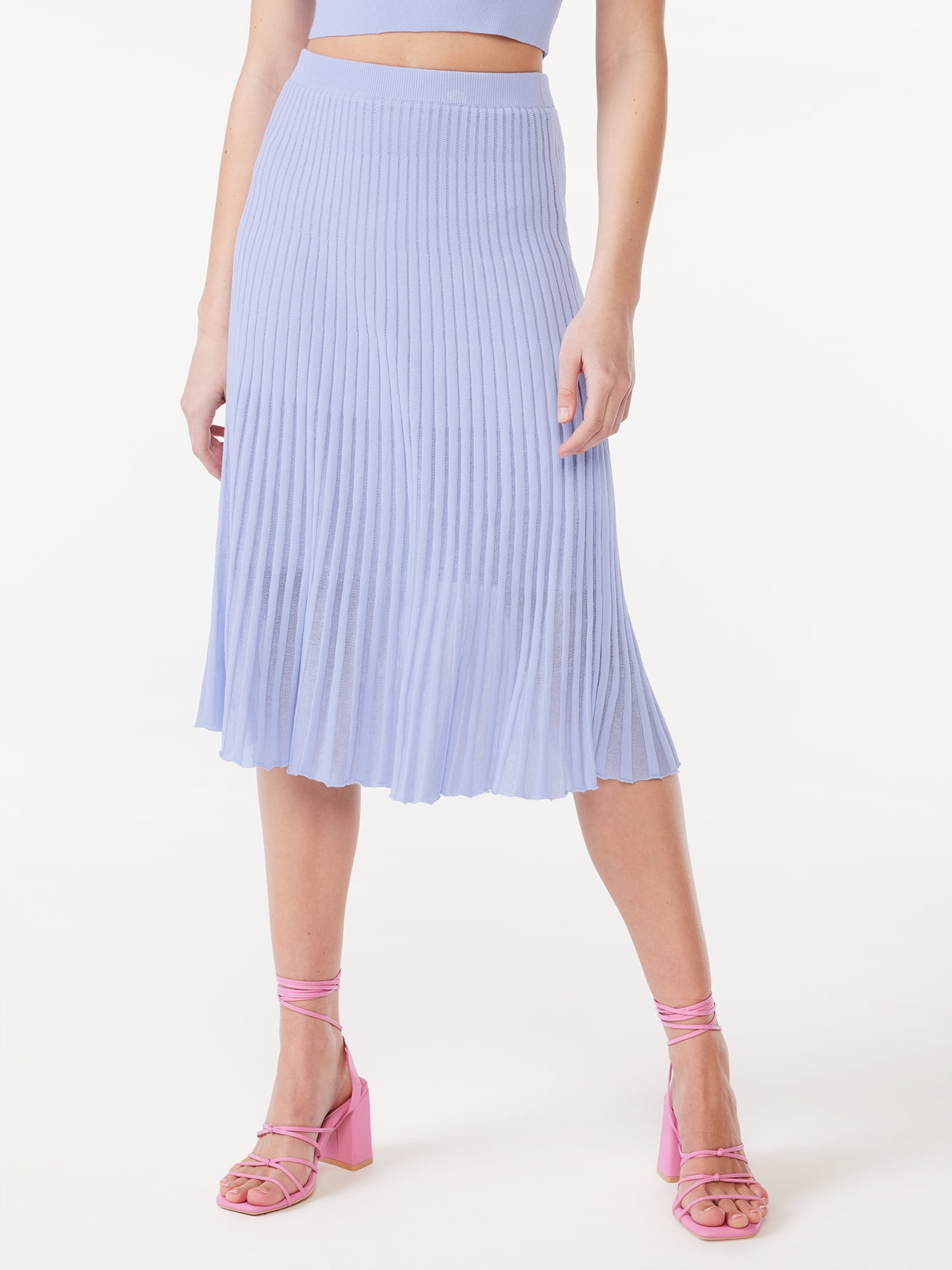Scoop Women's Stripe Knit Midi Skirt, Sizes XS-XXL - Walmart.com