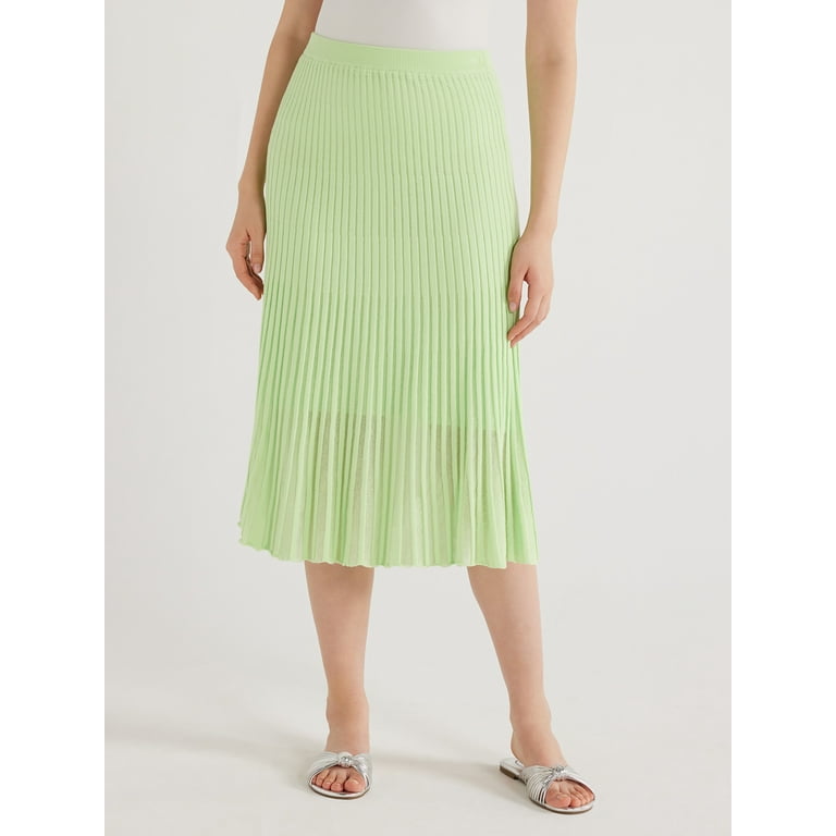Scoop Women s Stripe Knit Midi Skirt Sizes XS XXL Walmart
