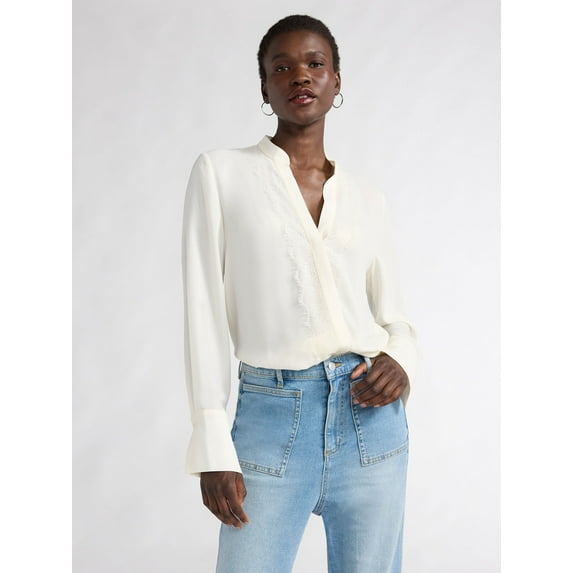 Scoop Women's Surplus Bodysuit with Lace Trim, Sizes XS-XL