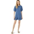 thumbnail image 1 of Scoop Women's Sweatshirt Dress with Ruffle Hem, 1 of 5