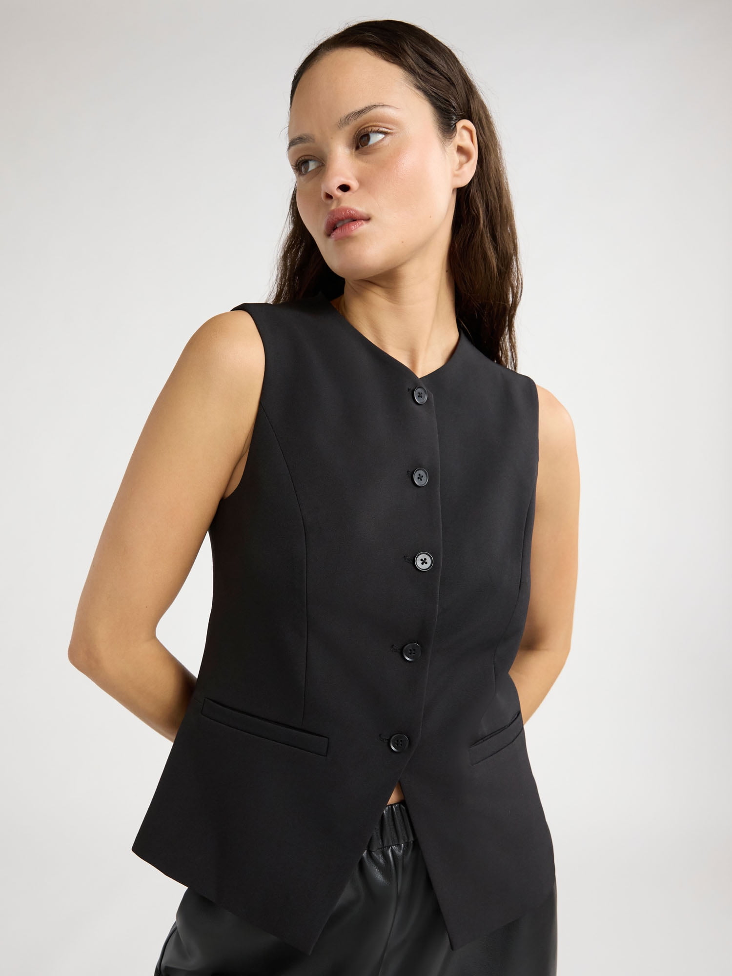 トップス Ameri DOUBLE LAYER LIKE CURVE VEST DOUBLE LAYER LIKE CURVE VEST（ベスト）｜Ameri（アメリ）の