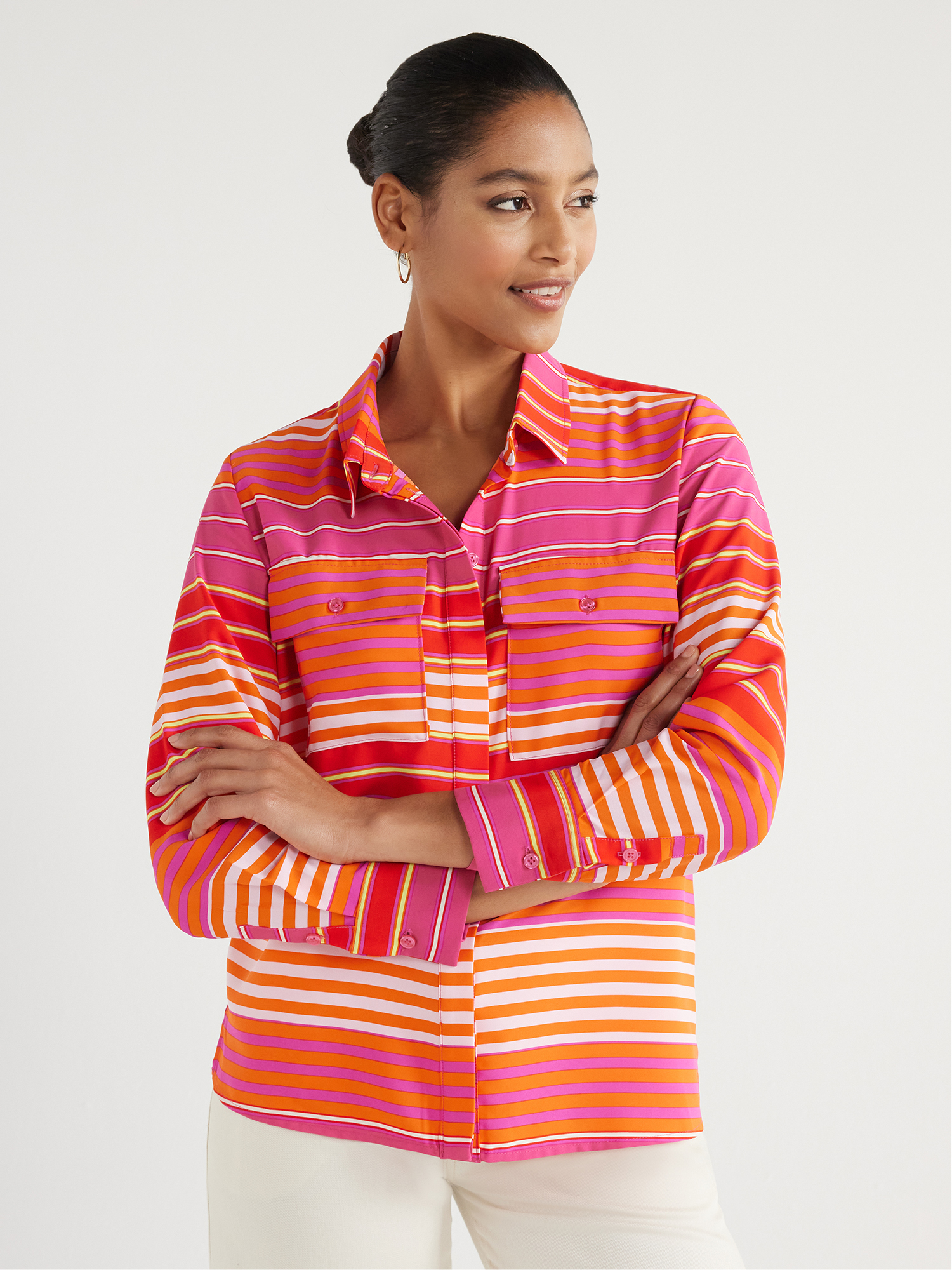 Scoop Women's The Ultimate Button Down, Sizes XS-XXL