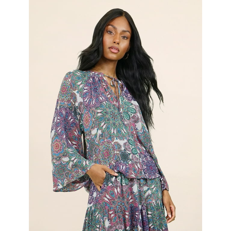 Tie front on sale peasant top