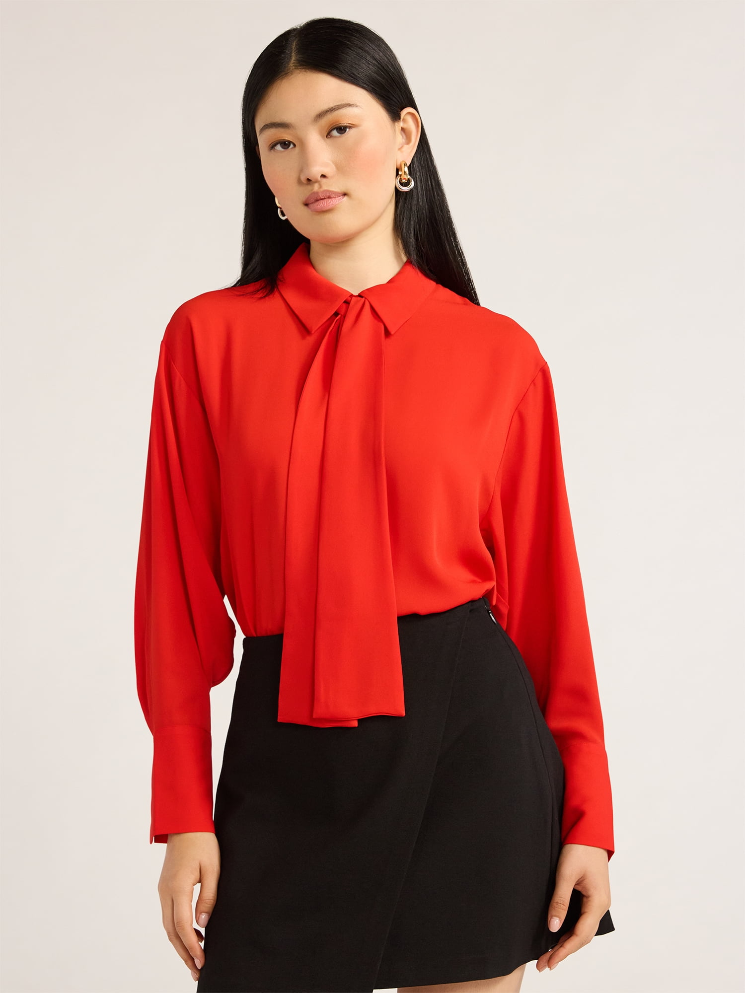 Exciting Women S Tie Neck Blouse Imagesnull