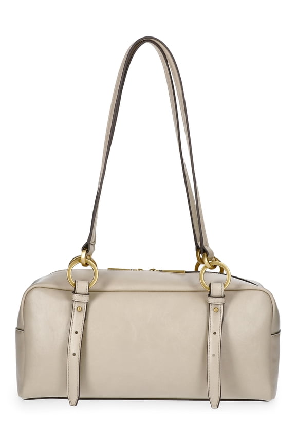 Women's Faux Leather Top Handle Shoulder Bag, Almond Biscuit