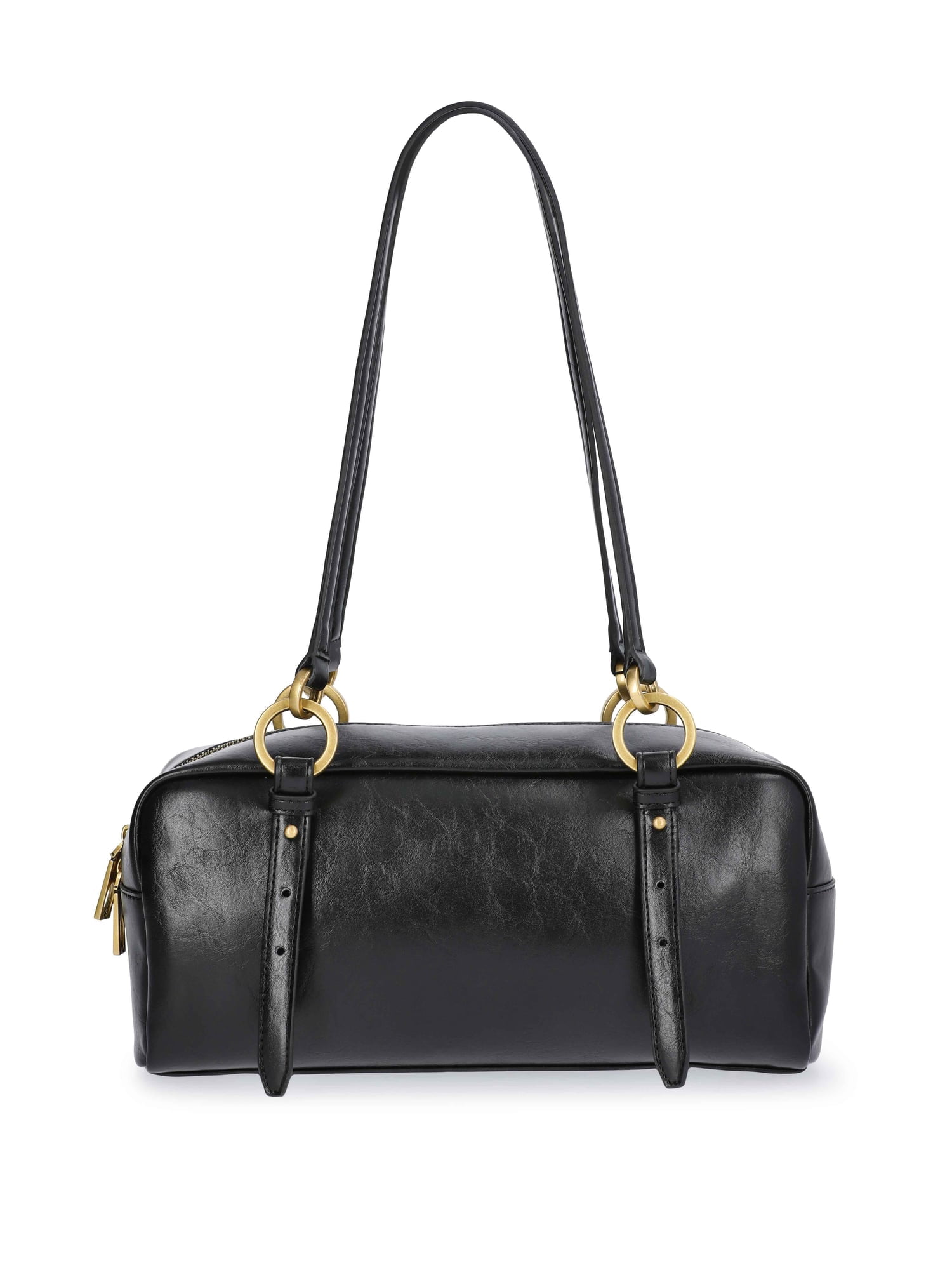Scoop Women's Faux Leather Top Handle Shoulder Bag, Black