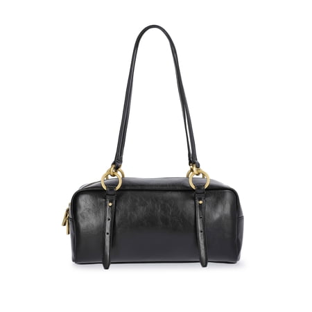 Scoop Women's Faux Leather Top Handle Shoulder Bag, Black