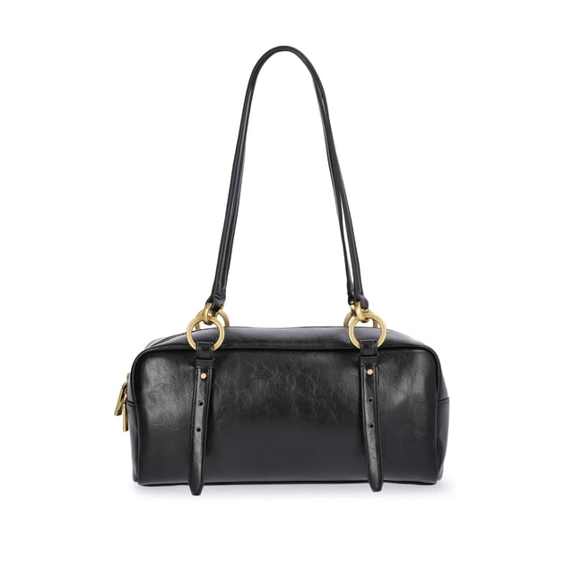 Scoop Women's Faux Leather Top Handle Shoulder Bag, Black