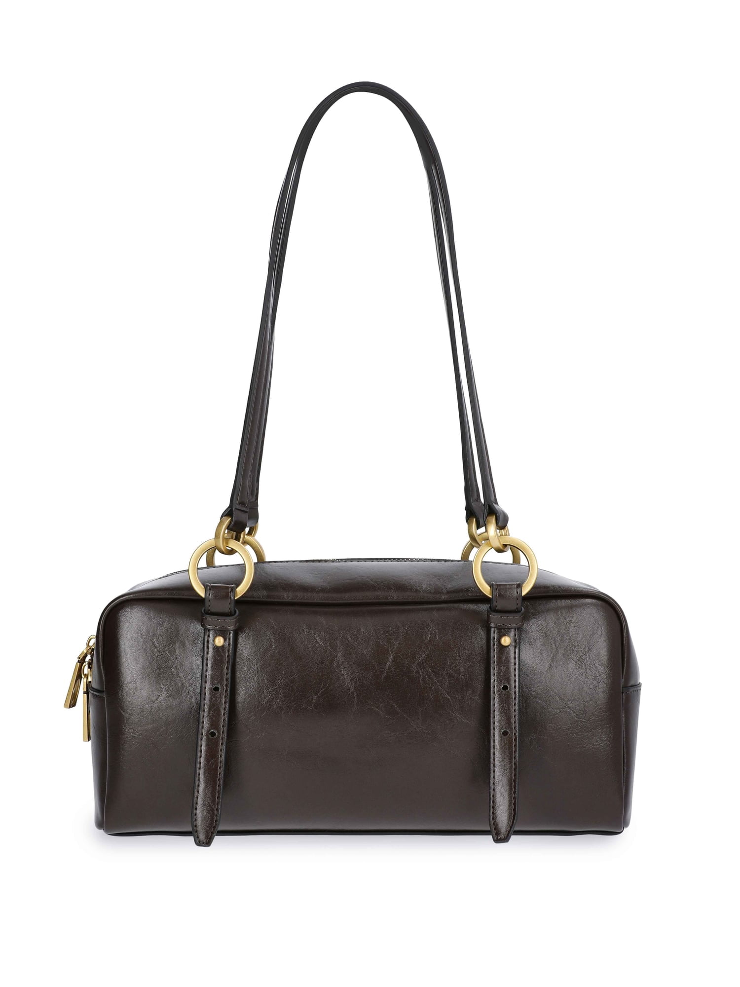 Scoop Women's Faux Suede Top Handle Shoulder Bag, Brown