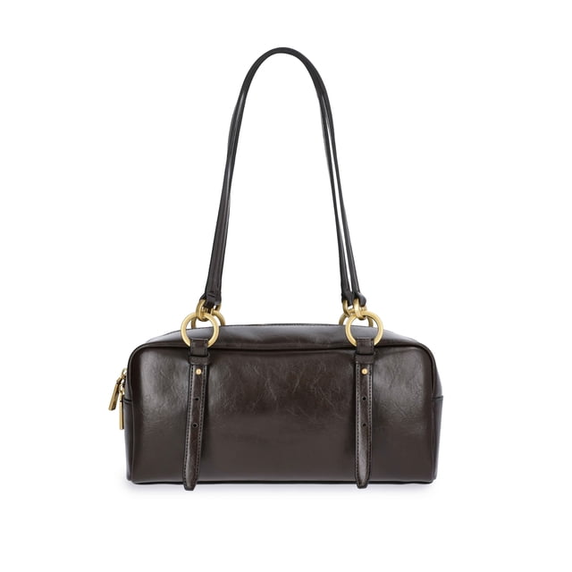 Scoop Women's Faux Suede Top Handle Shoulder Bag, Brown
