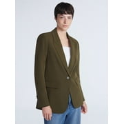 SCOOP Women's & Women's Plus Crepe One Button Suit Blazer, Sizes XS-4X
